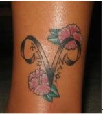 A Girly Design Aries Tattoo.